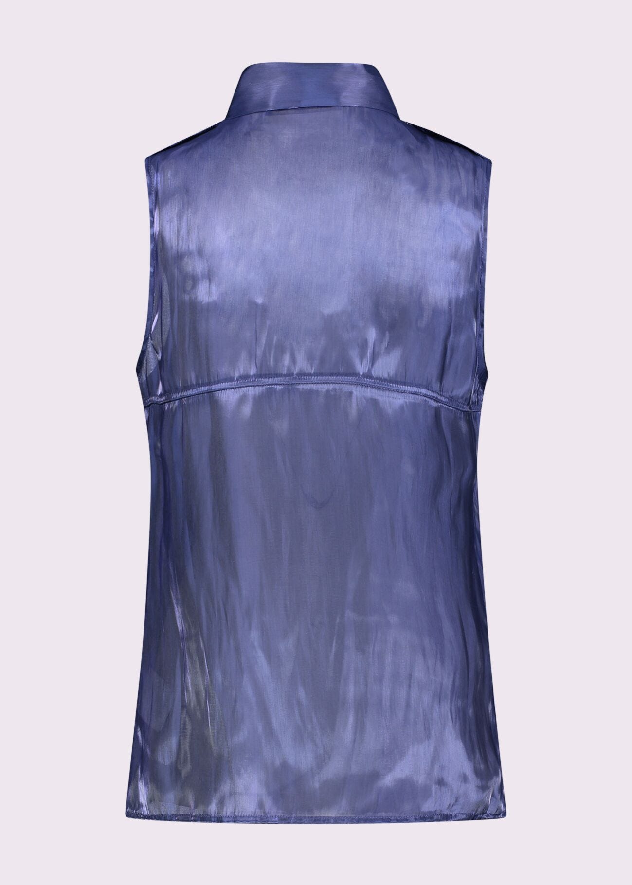 Gilet blu in organza lucida