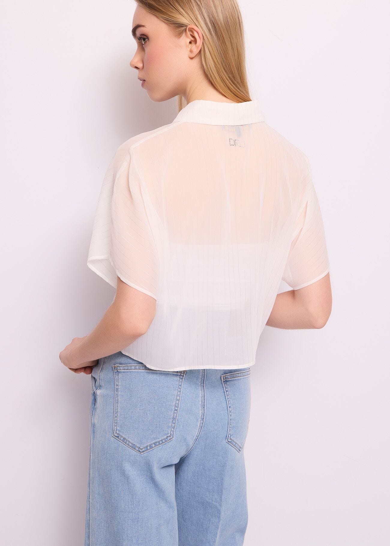 Camicia bianca gessata