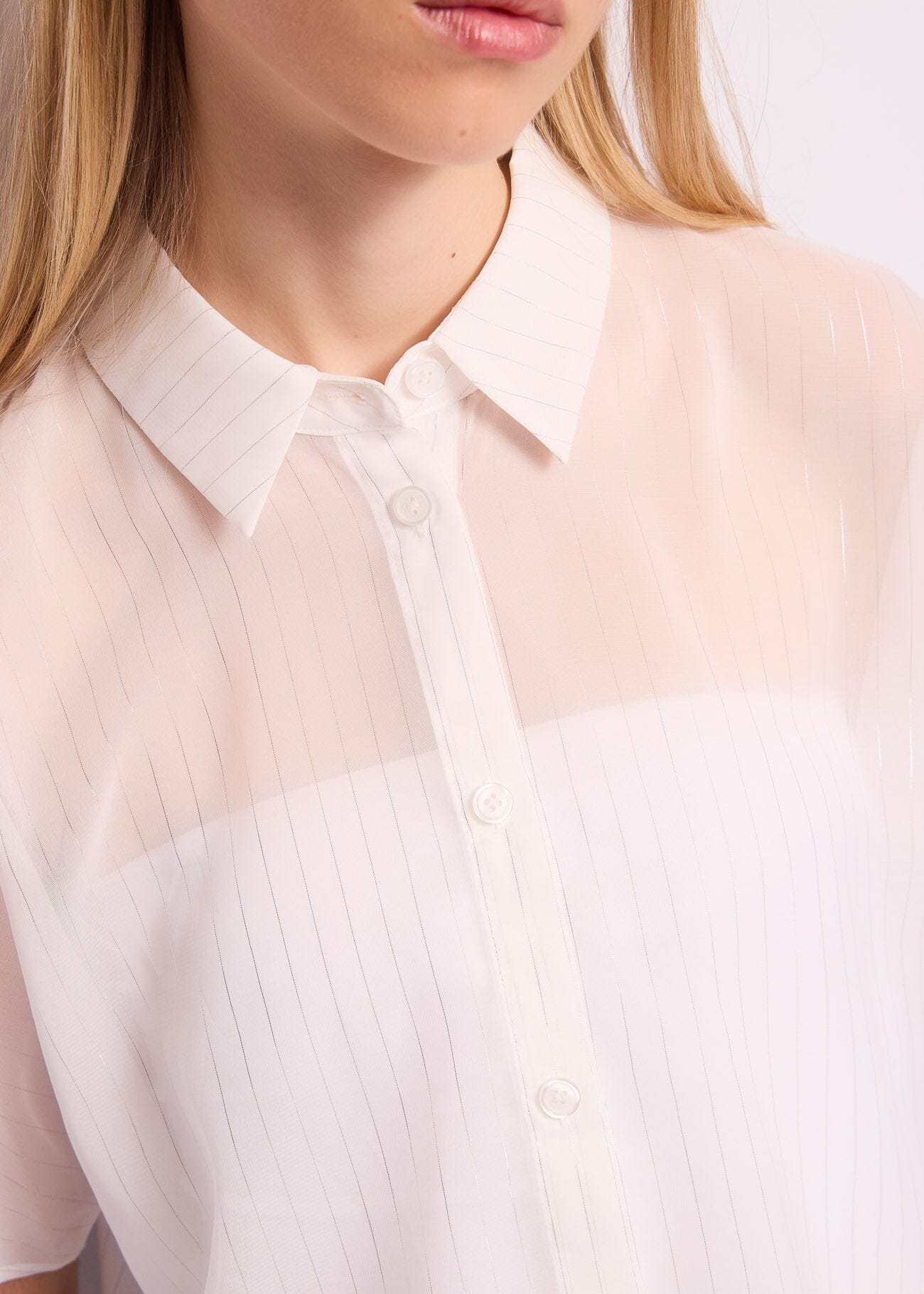 Camicia bianca gessata