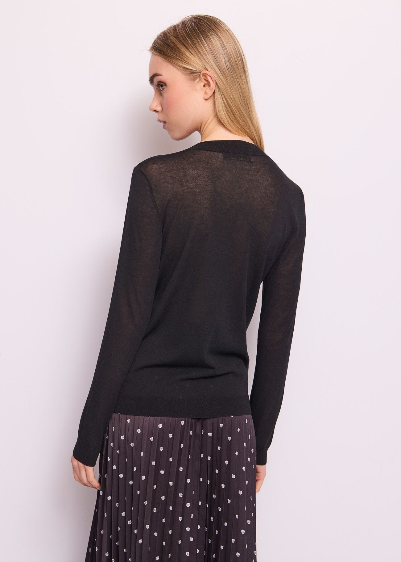 Cardigan nero in cotone