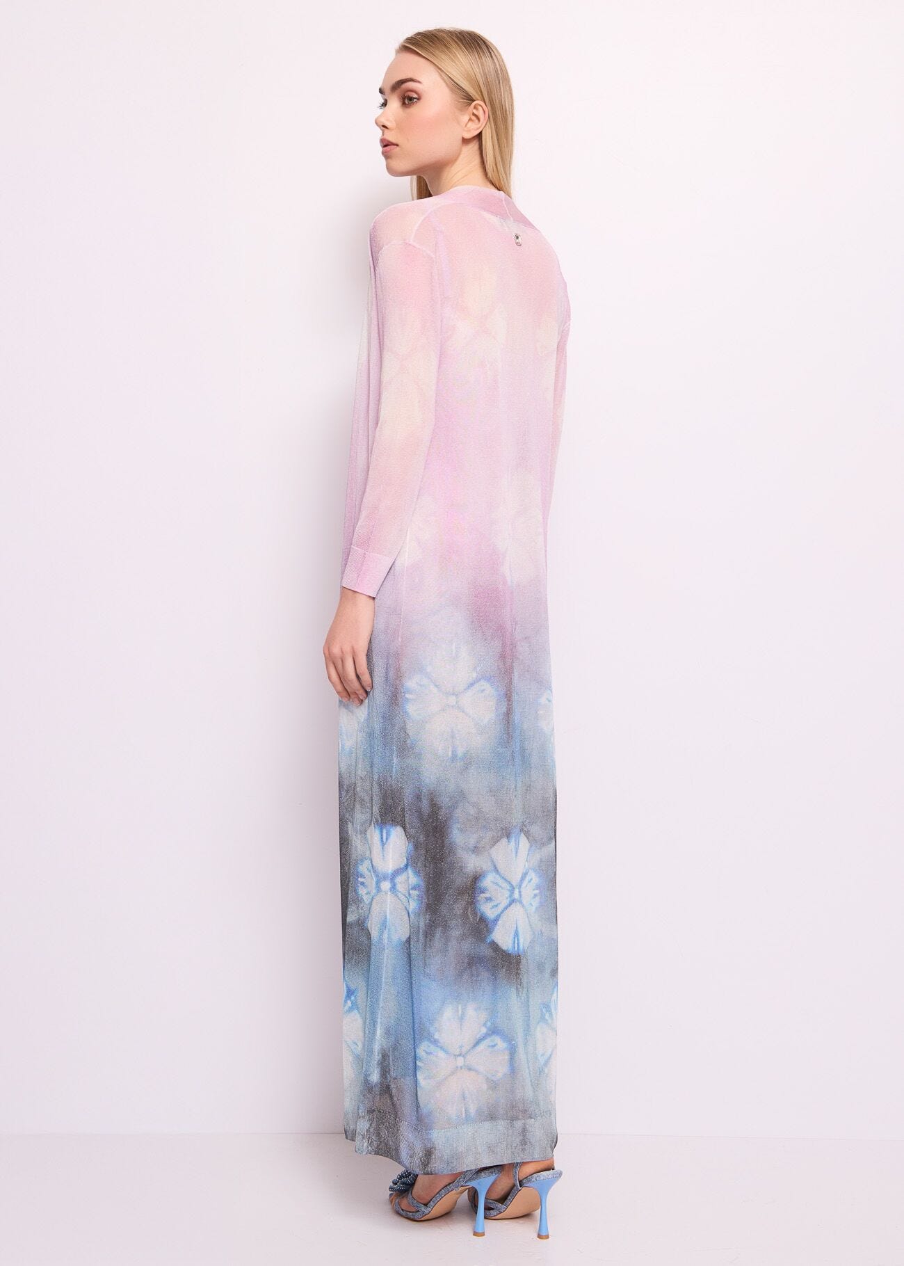 Long cardigan with print