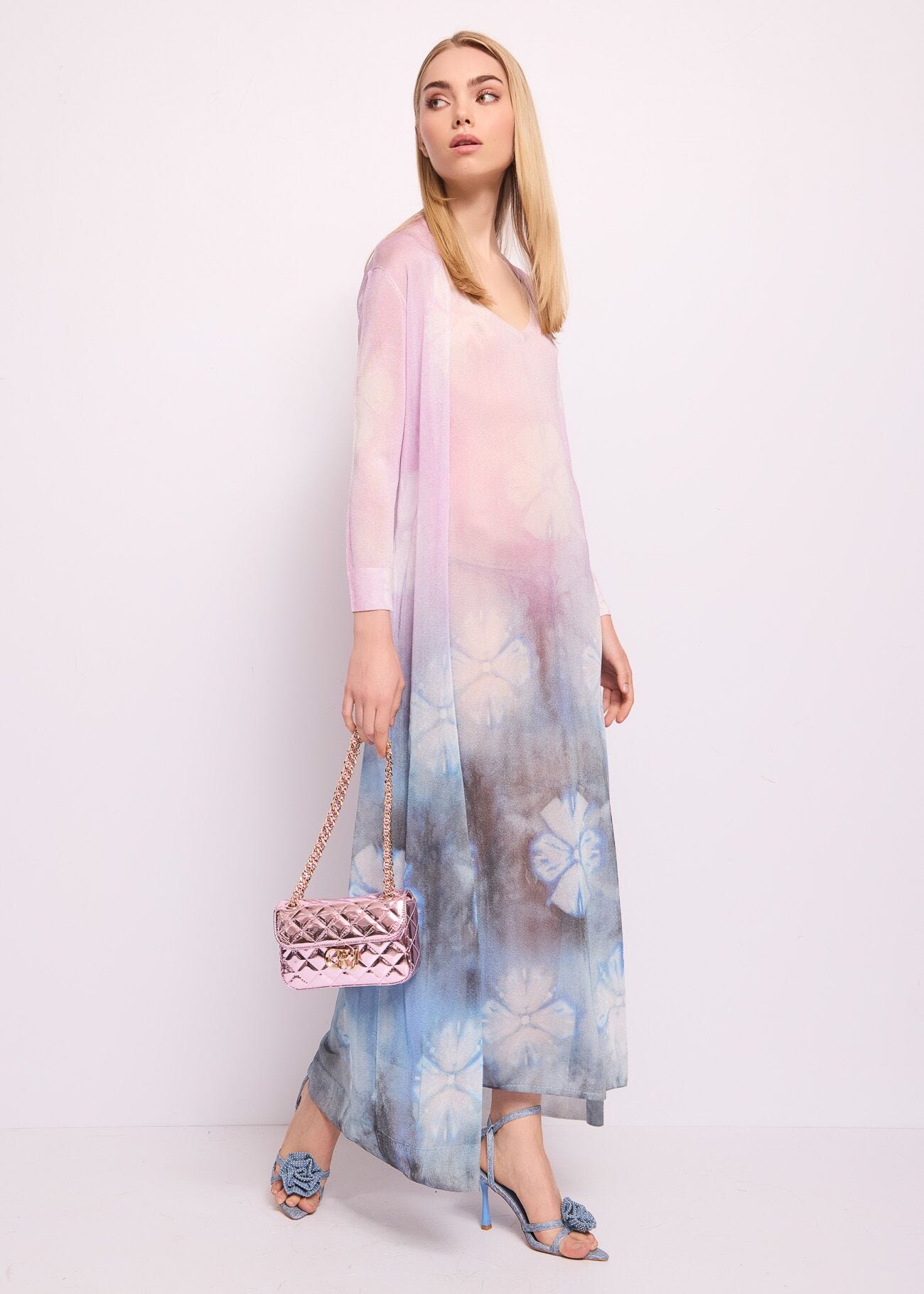 Long cardigan with print