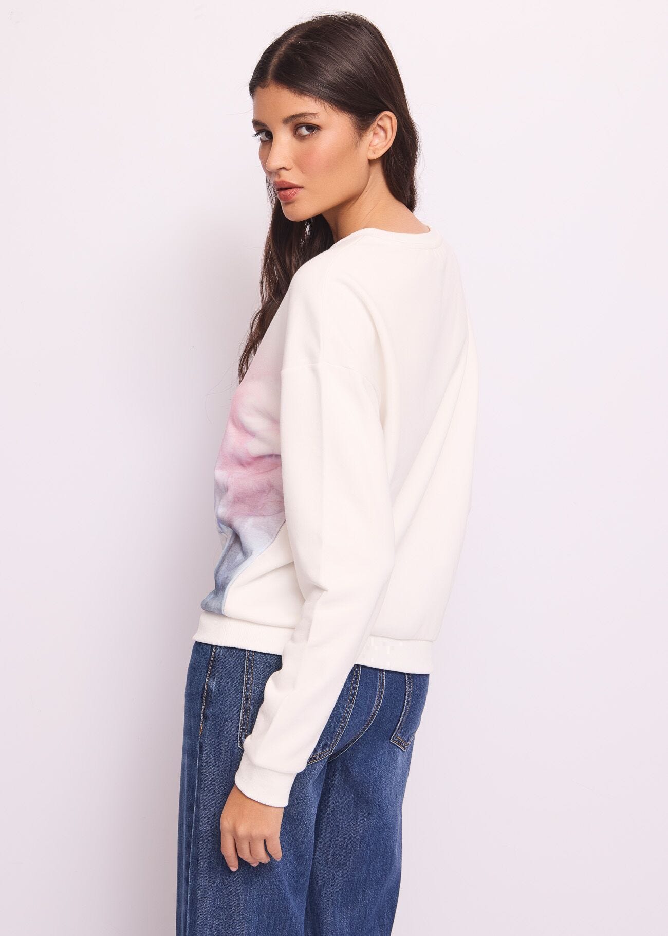 Felpa in cotone con logo