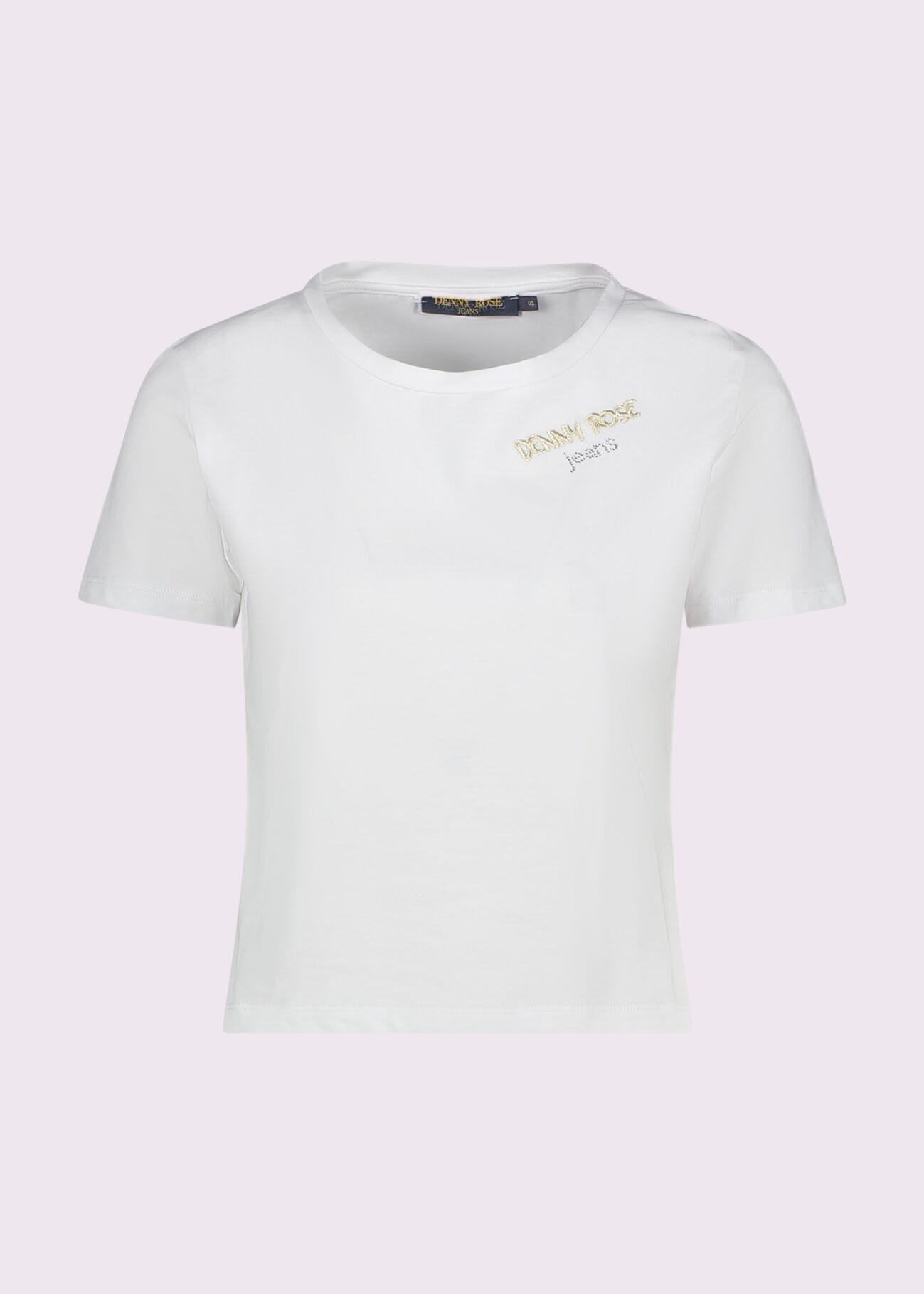 T-shirt corta bianca in cotone