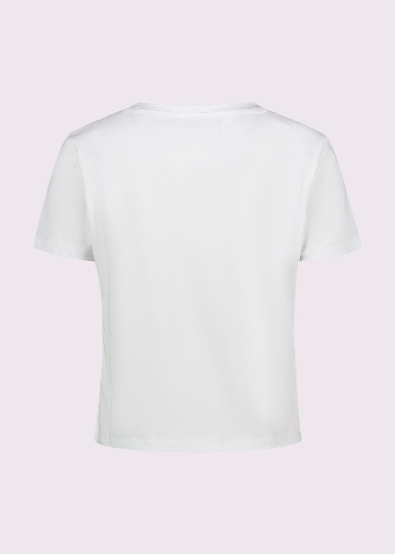 T-shirt corta bianca in cotone