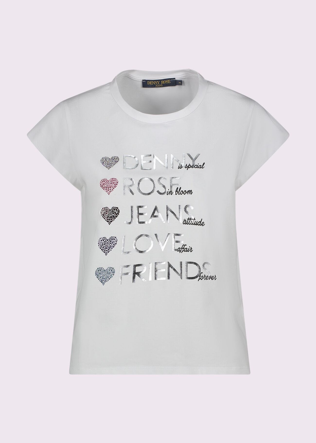 T-shirt bianca in cotone con stampa