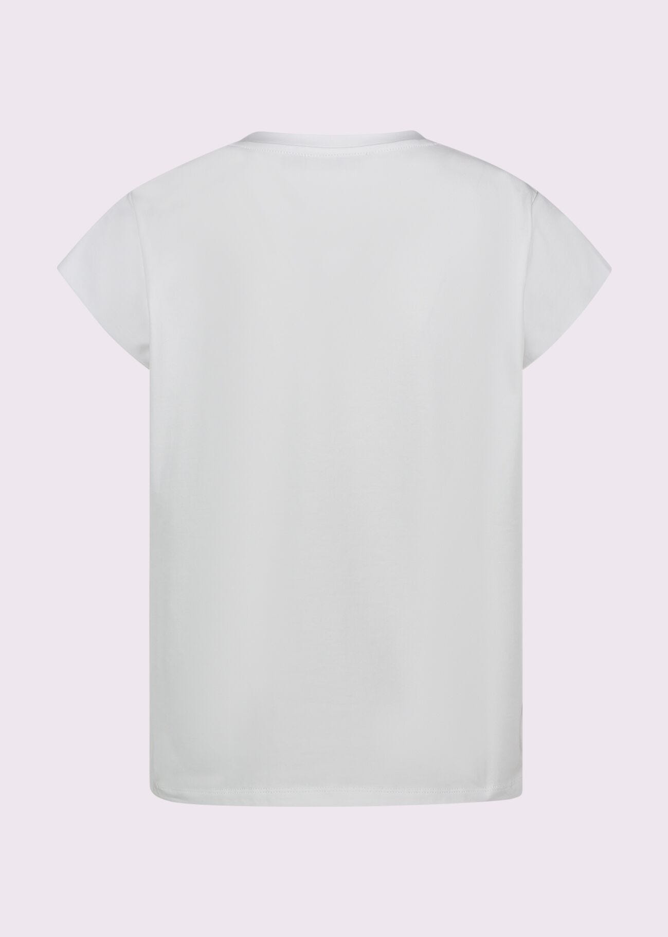 T-shirt bianca in cotone con stampa