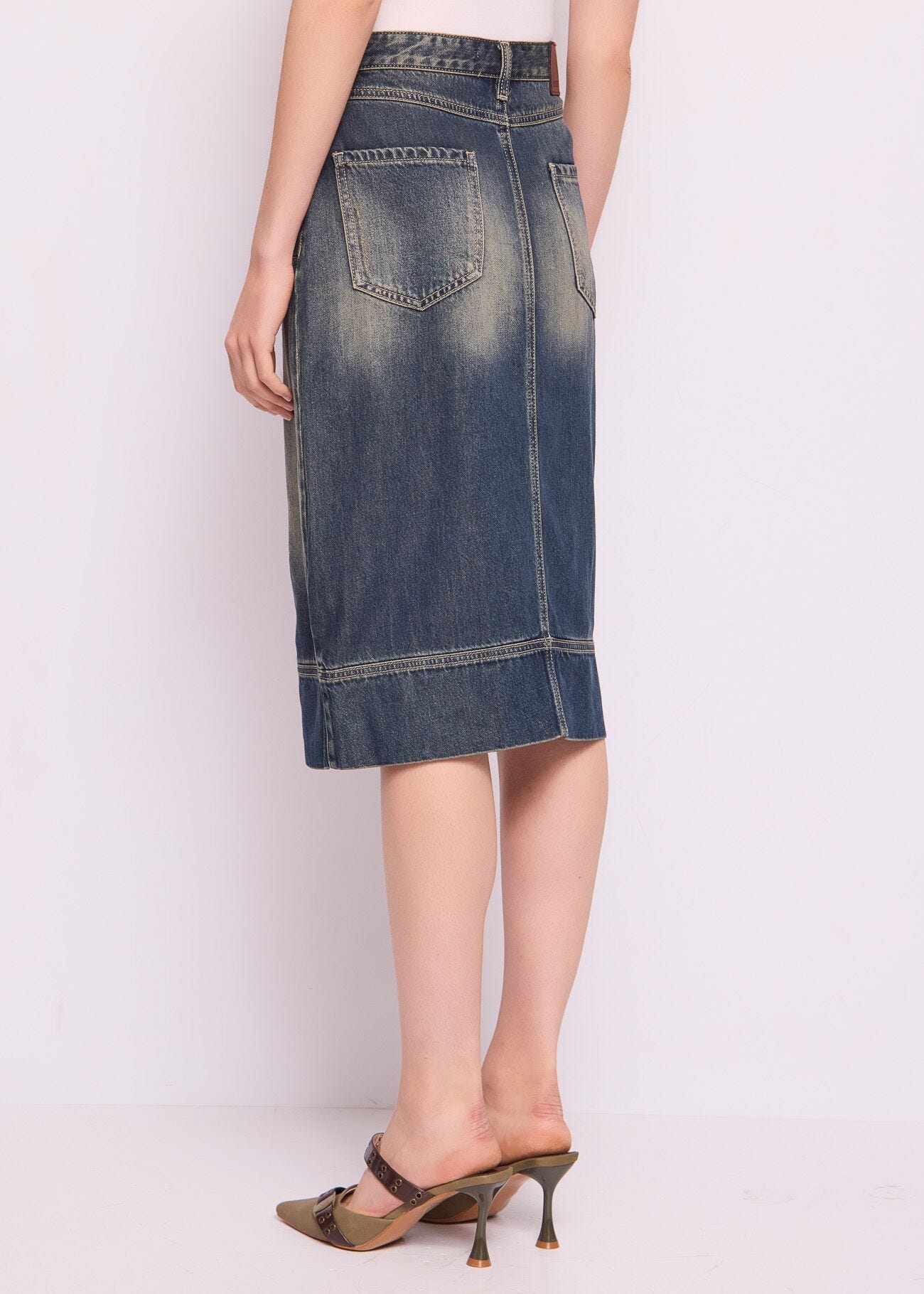Gonna in denim di cotone used