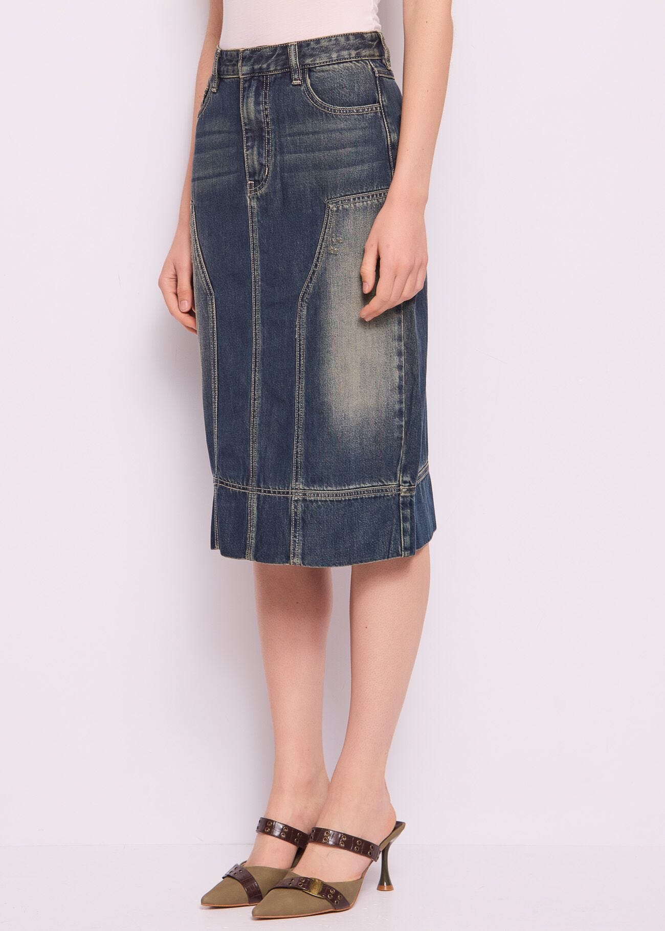 Gonna in denim di cotone used