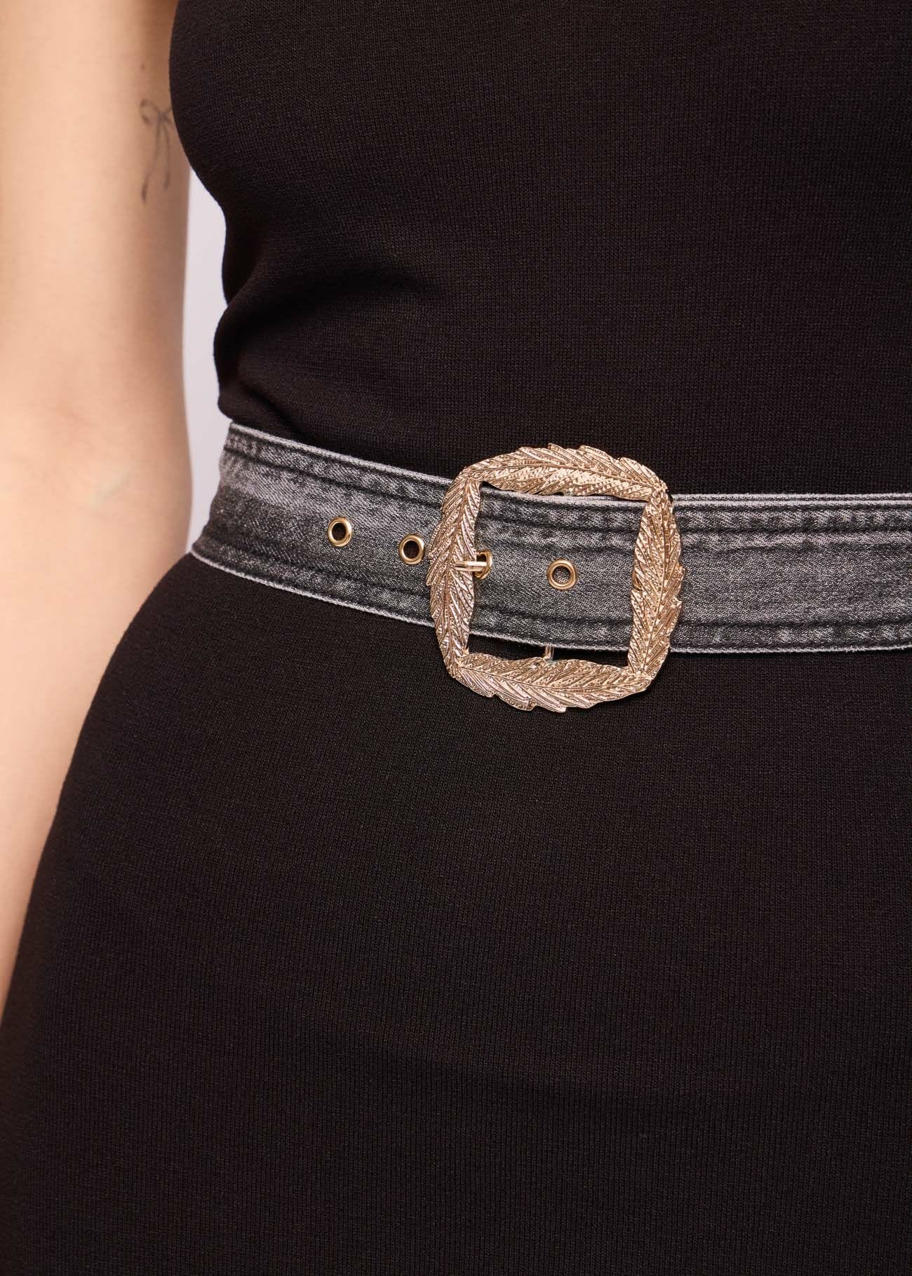 Cotton denim belt