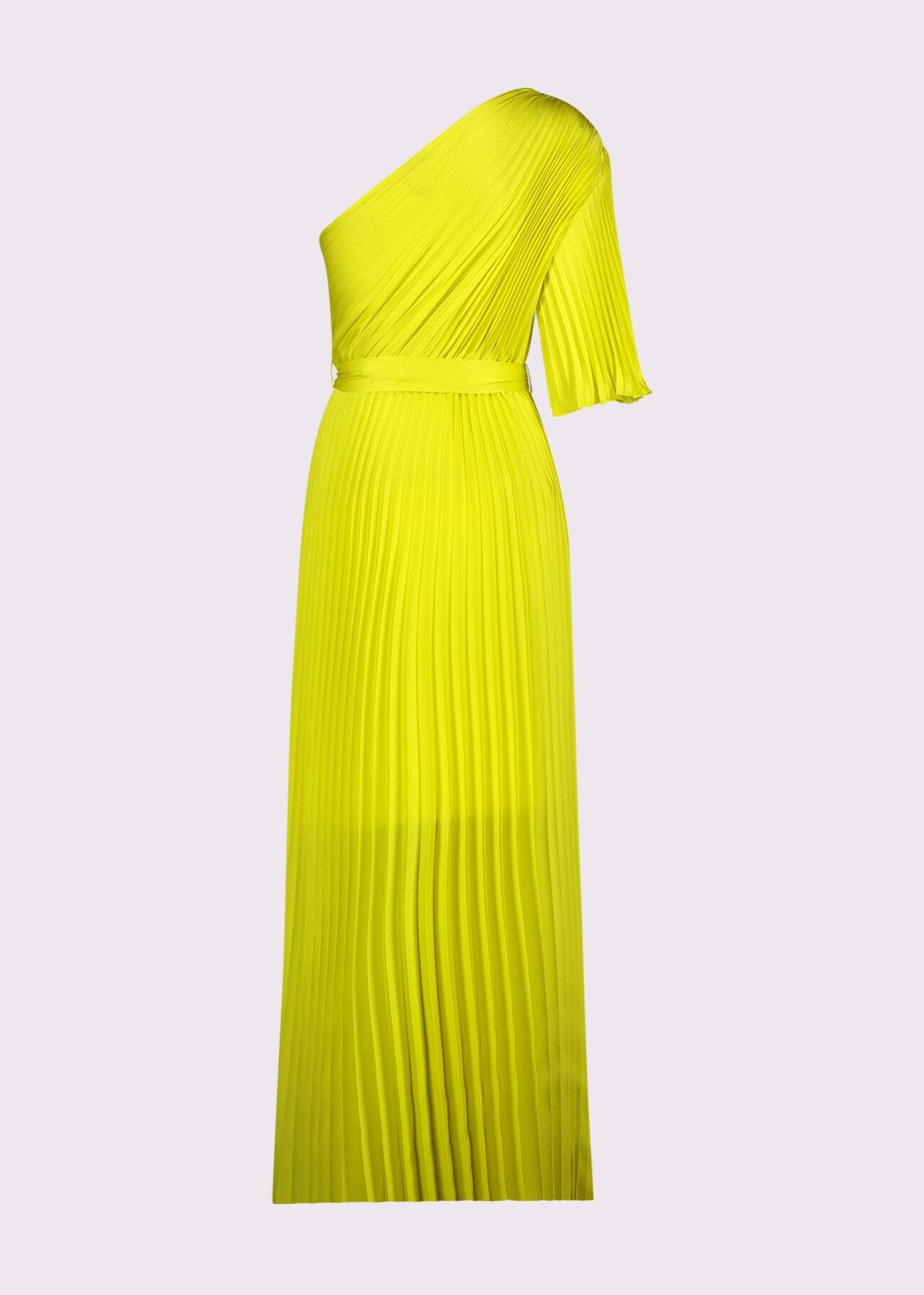 Abito lungo giallo plissé