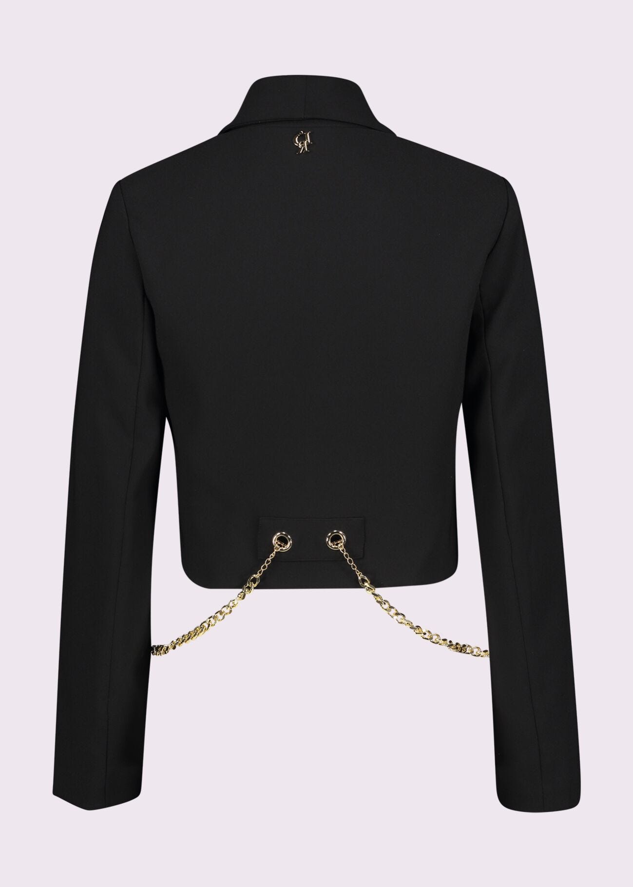 Blazer nero con catene