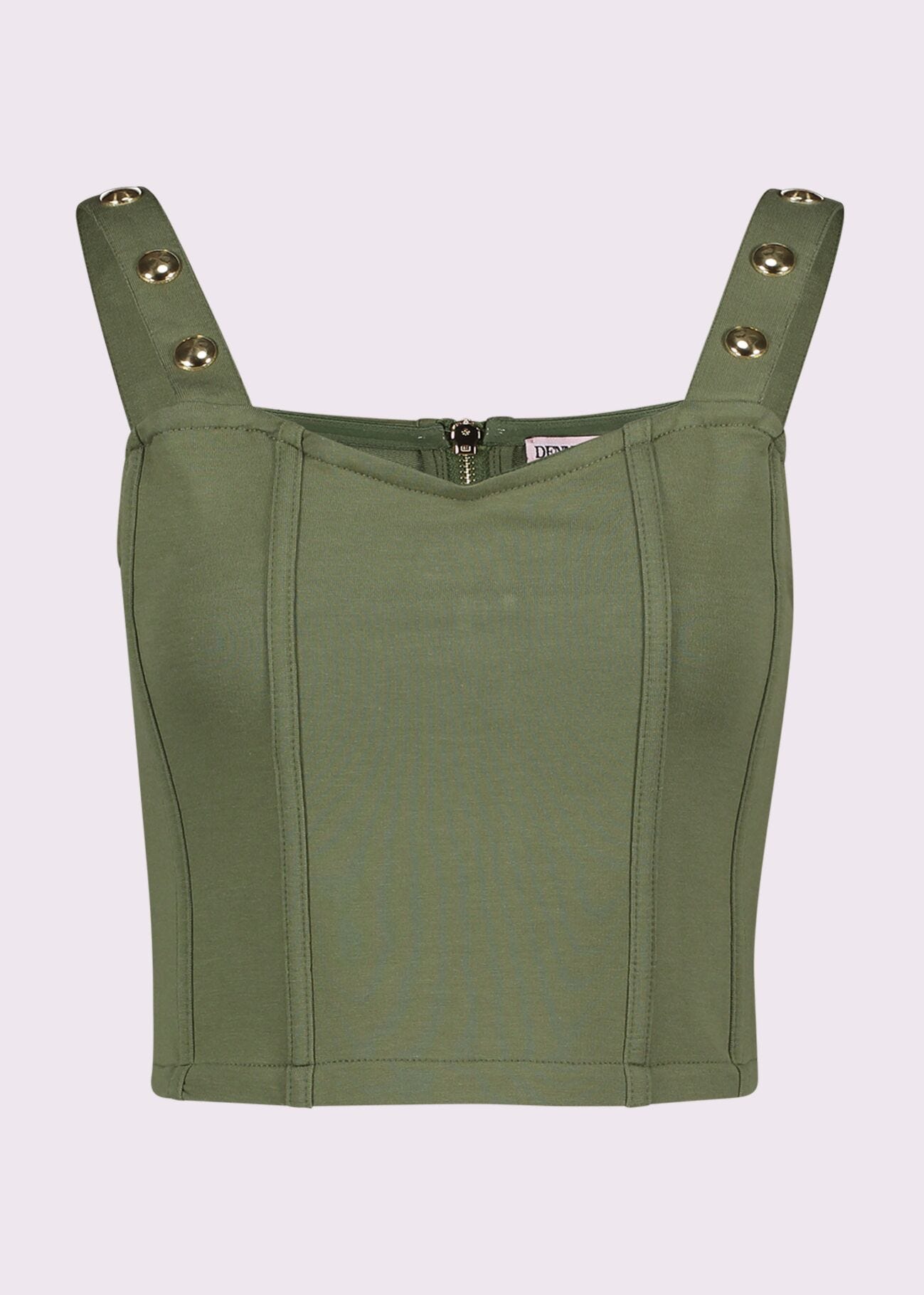 Top verde in felpa di cotone