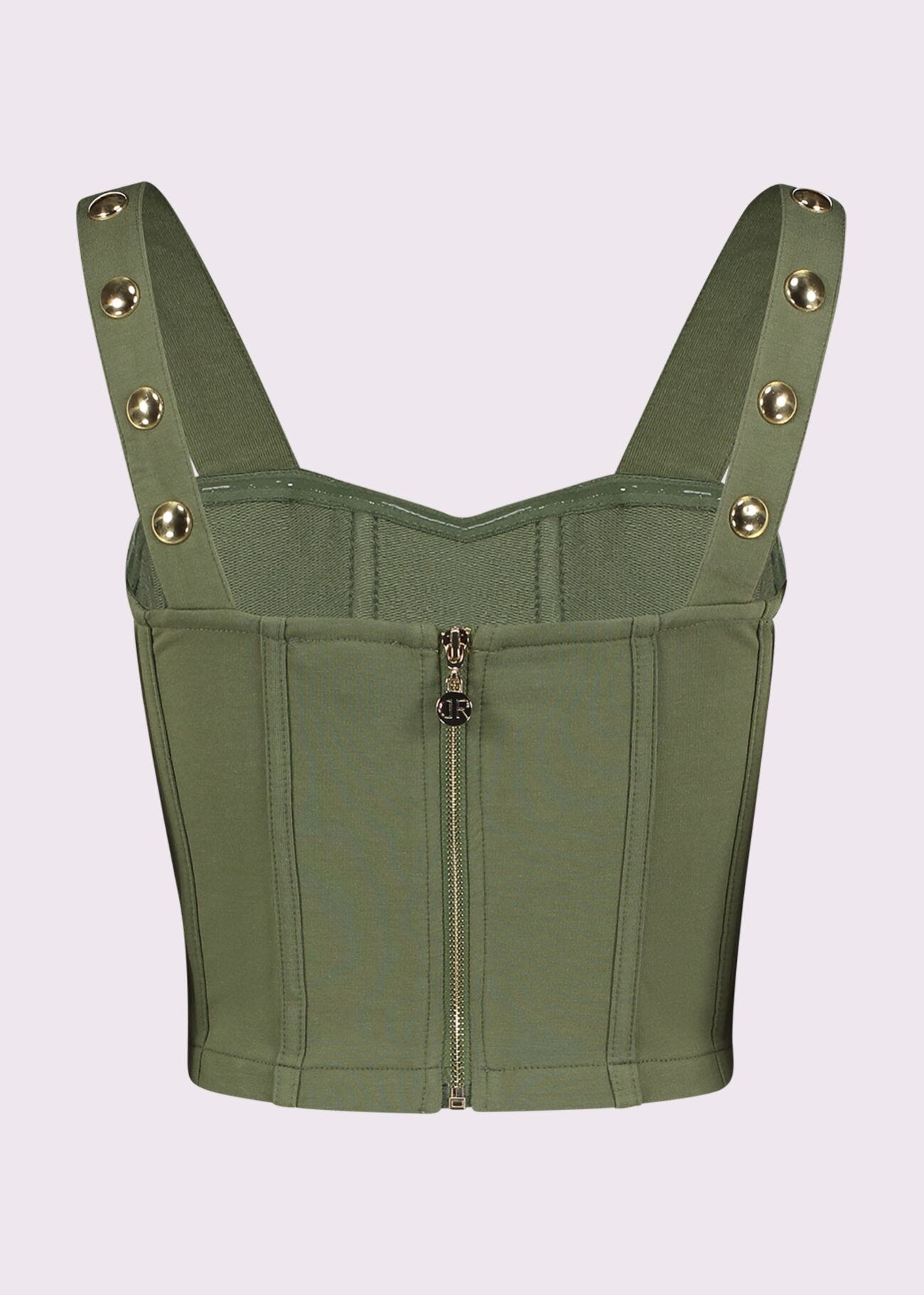 Top verde in felpa di cotone
