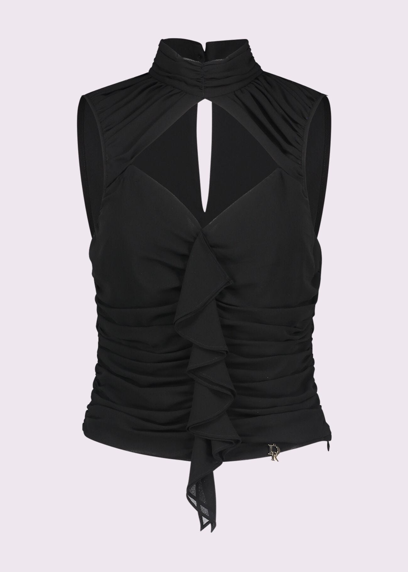 Top nero in georgette