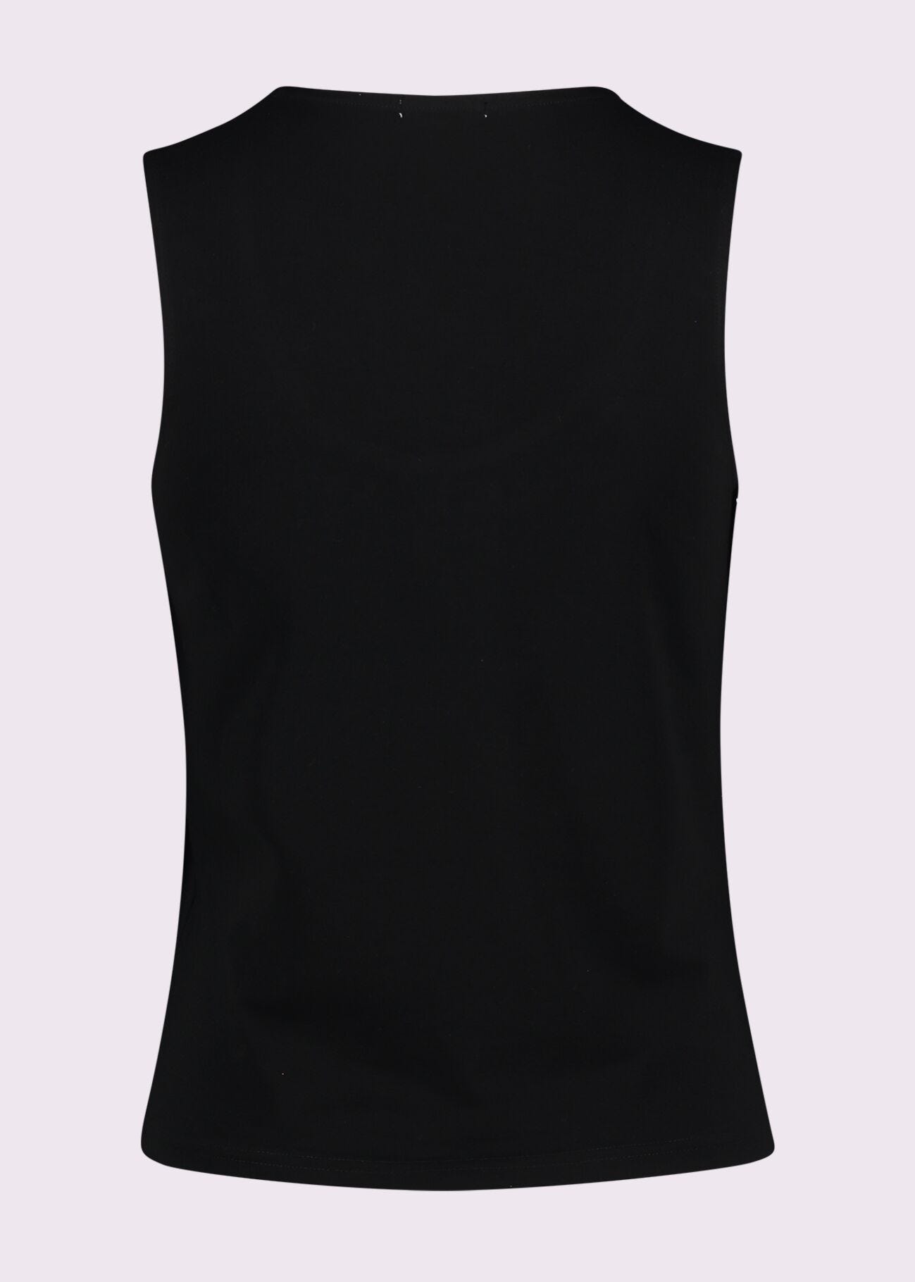 Black cotton top with rhinestones