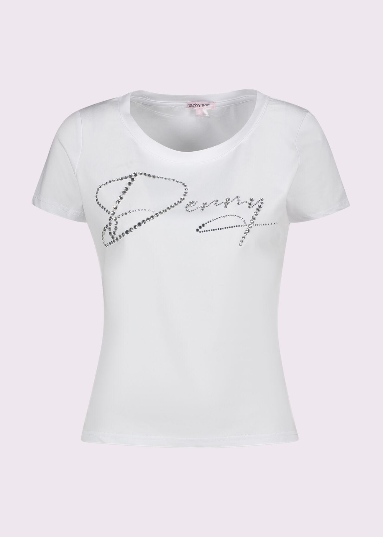 T-shirt bianca in cotone con logo