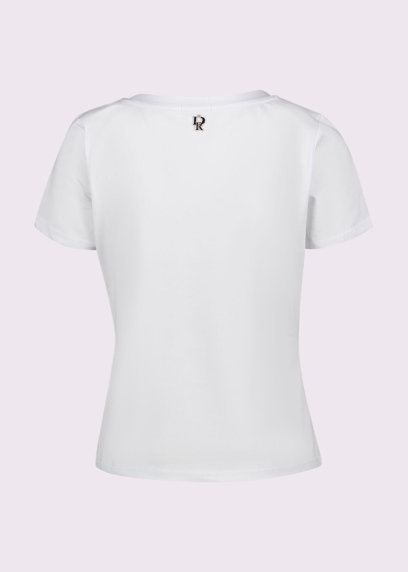 T-shirt bianca in cotone con logo