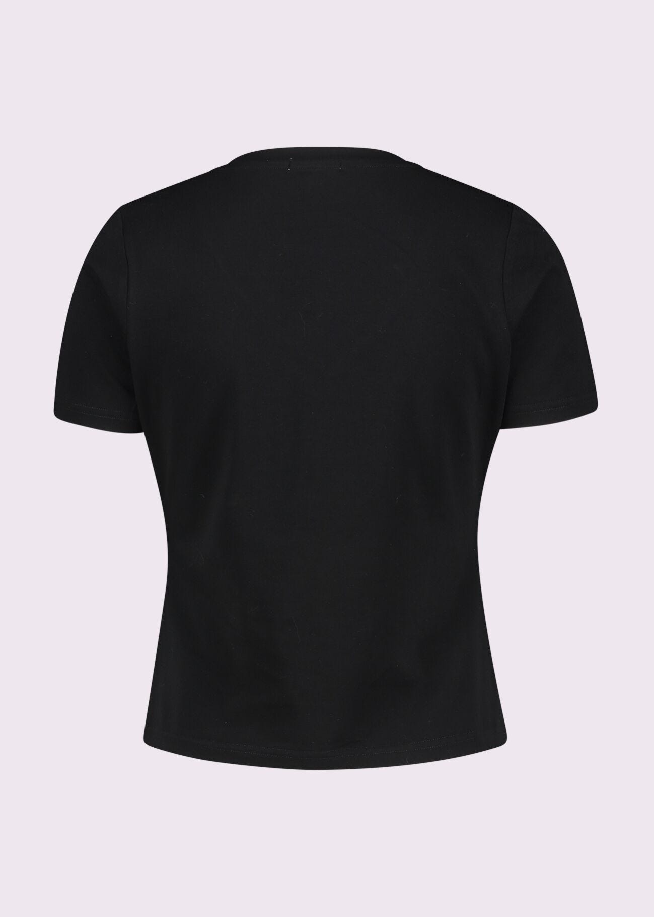 T-shirt nera in cotone con borchie