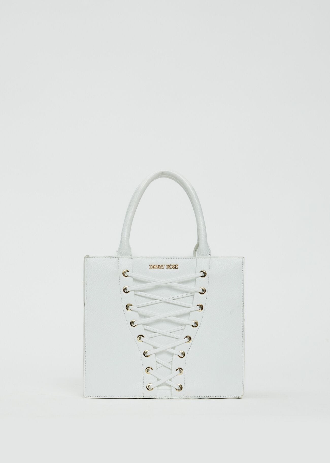 White shopper bag with ties
