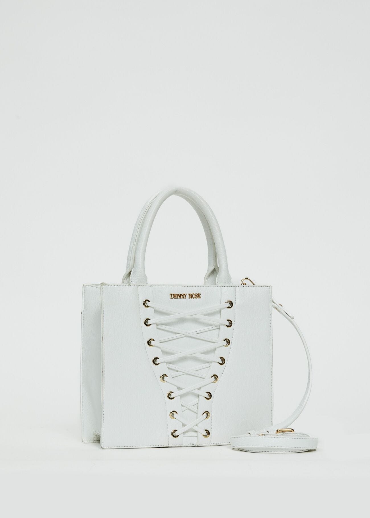 White shopper bag with ties
