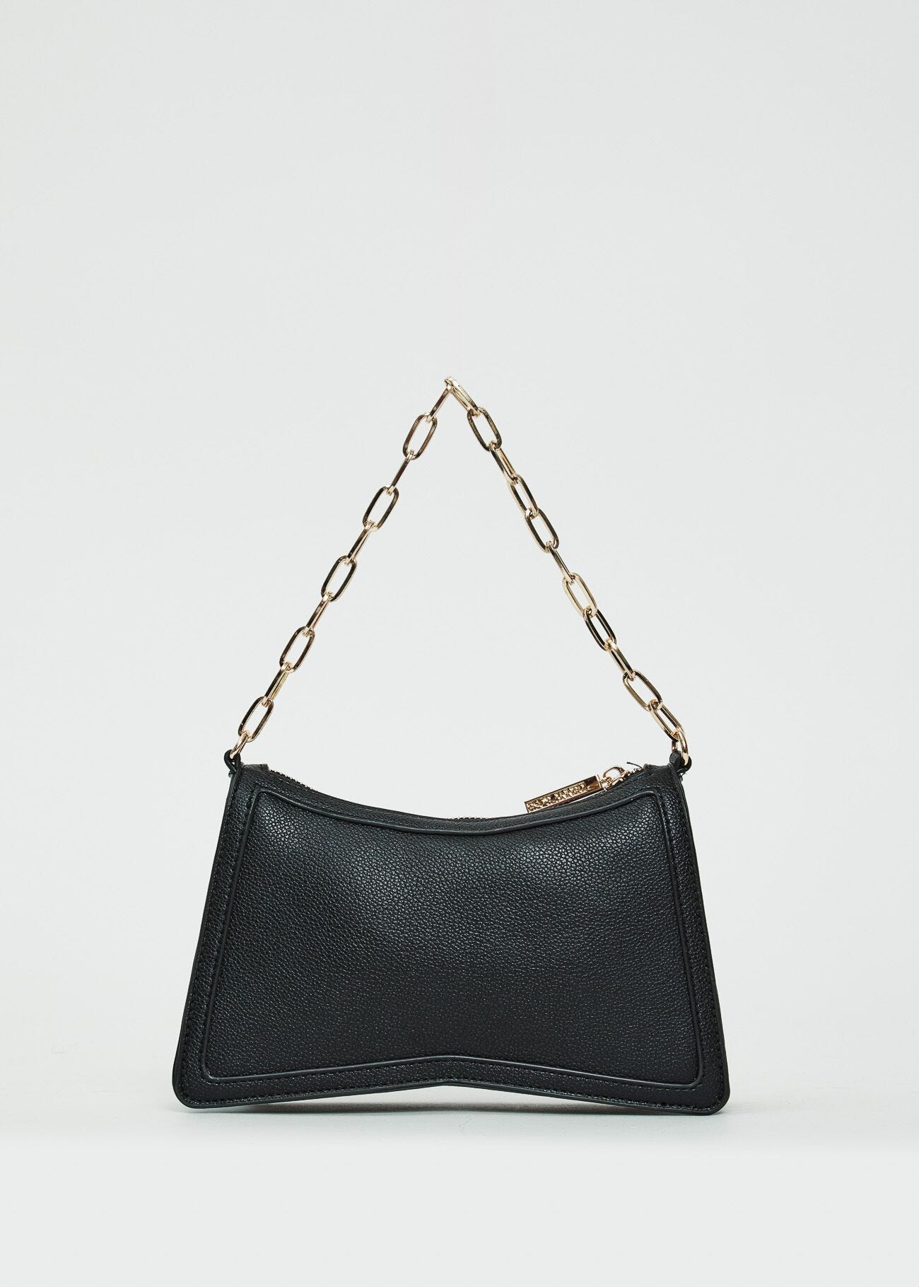 Borsa a spalla nera con strass