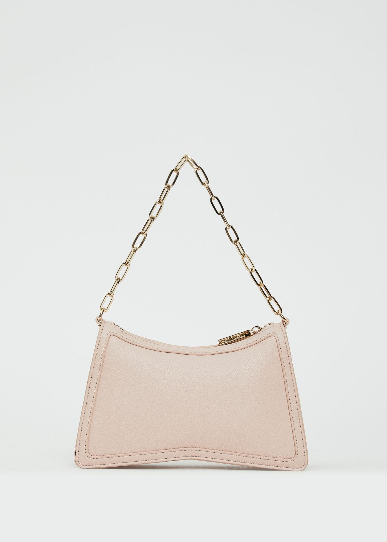 Borsa a spalla rosa con strass