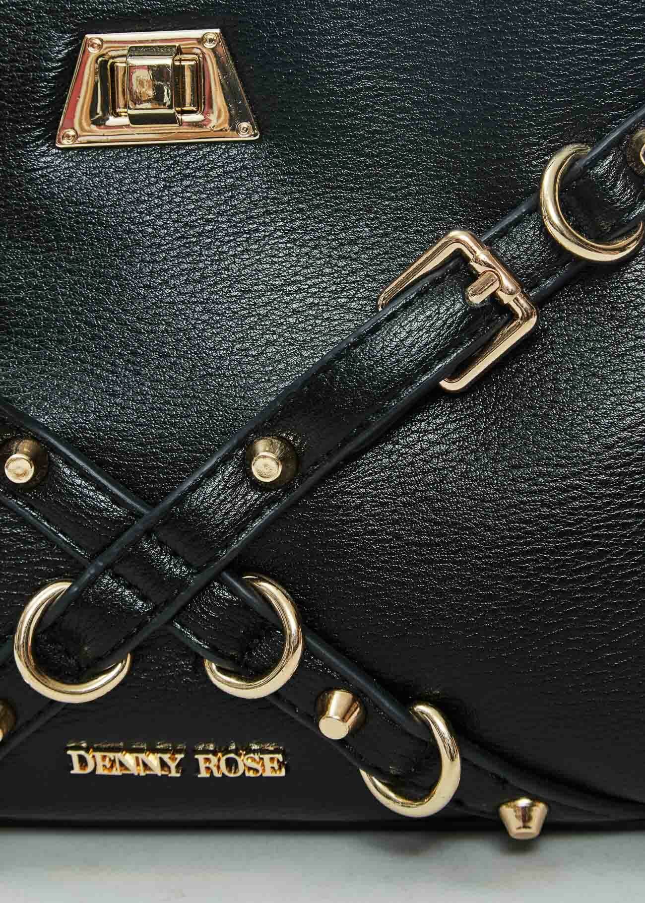 Borsa top handle nera con cinture