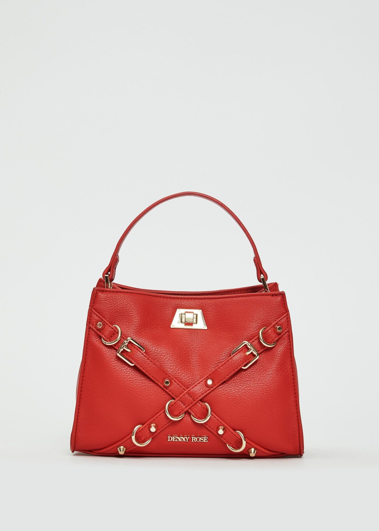 Borsa top handle rossa con cinture