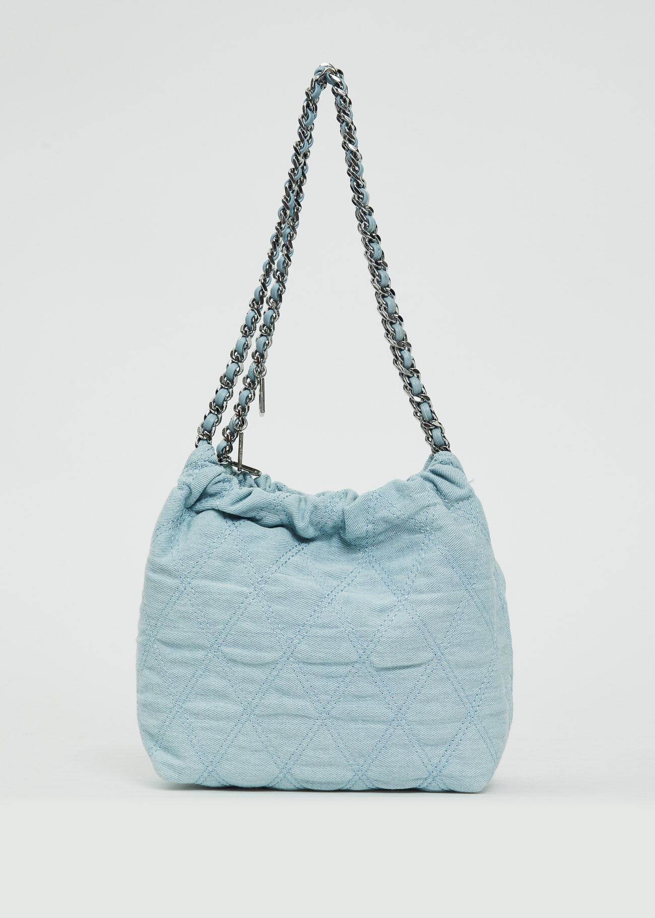 Shopper bag in quilted denim