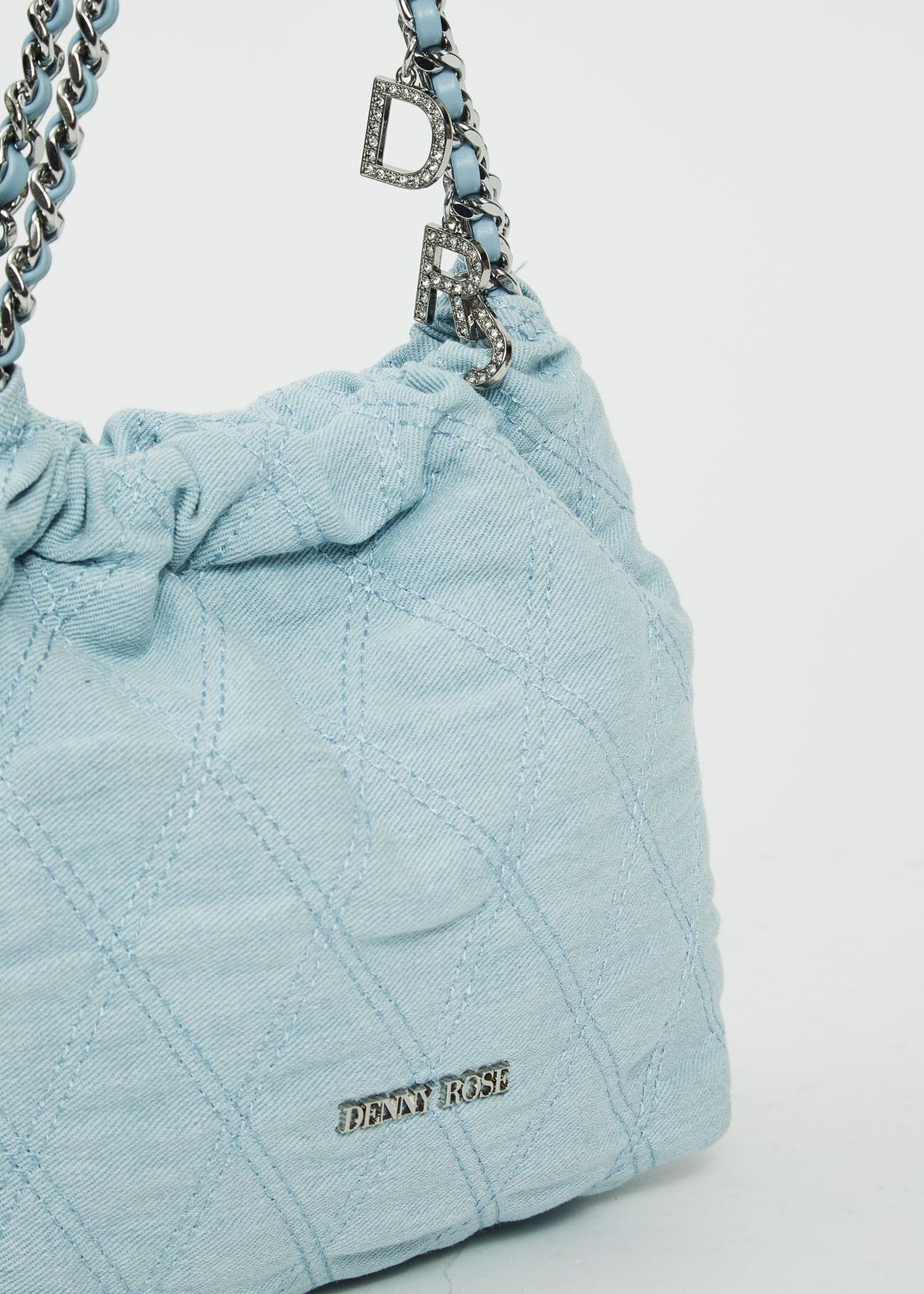 Shopper bag in quilted denim