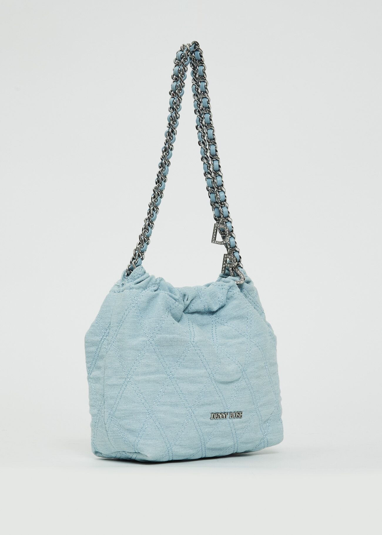 Shopper bag in quilted denim