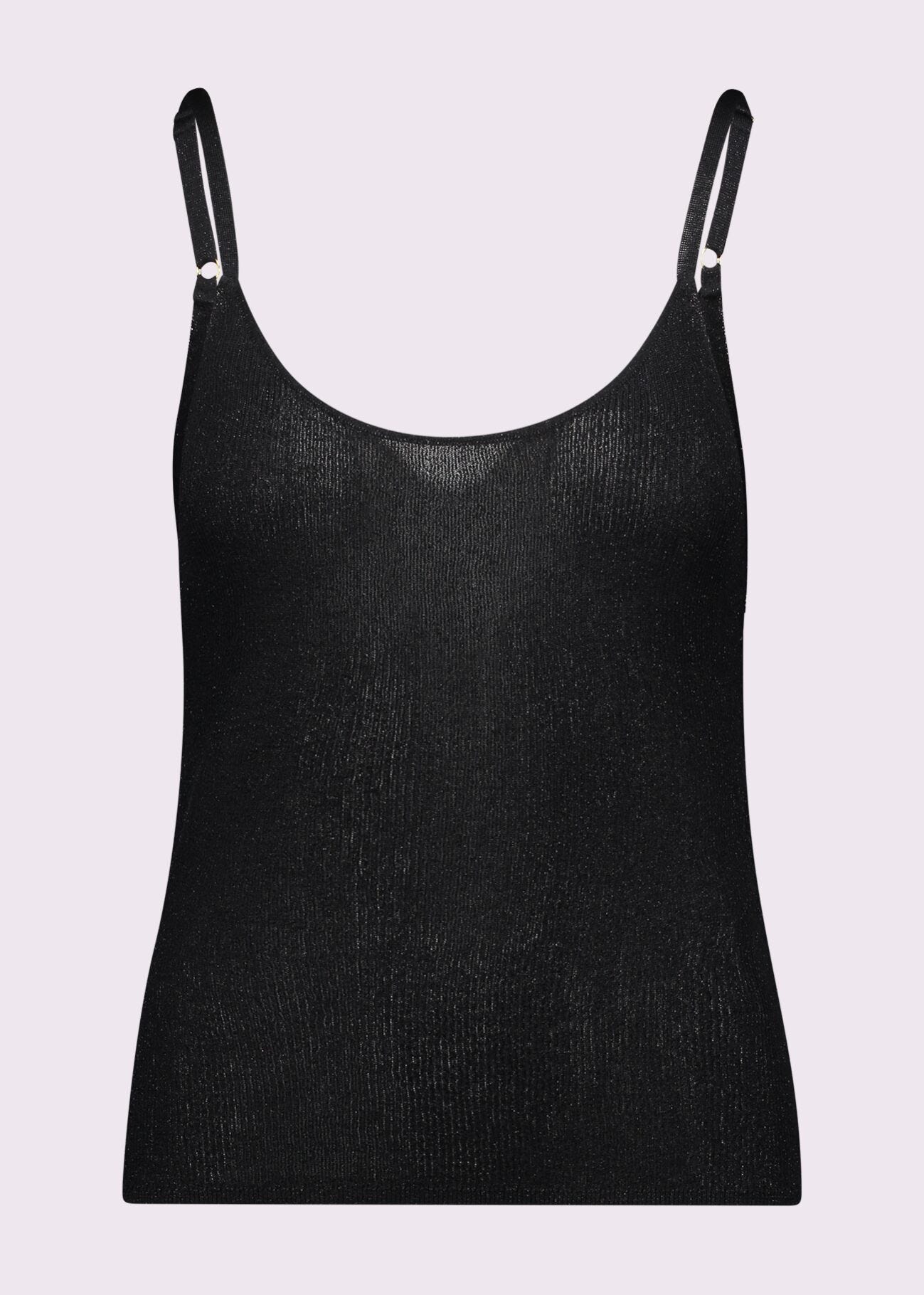 Top nero in maglia lurex