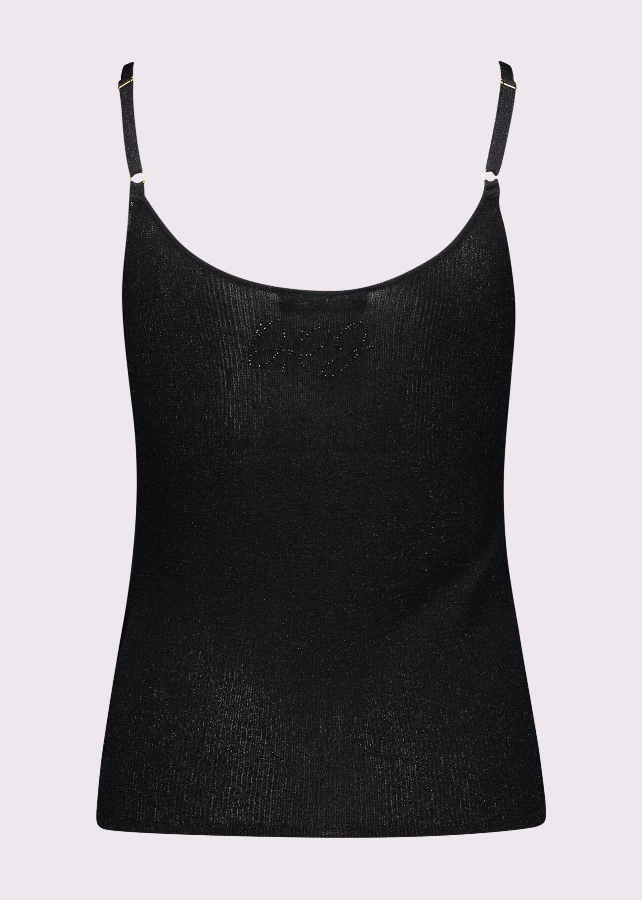 Top nero in maglia lurex