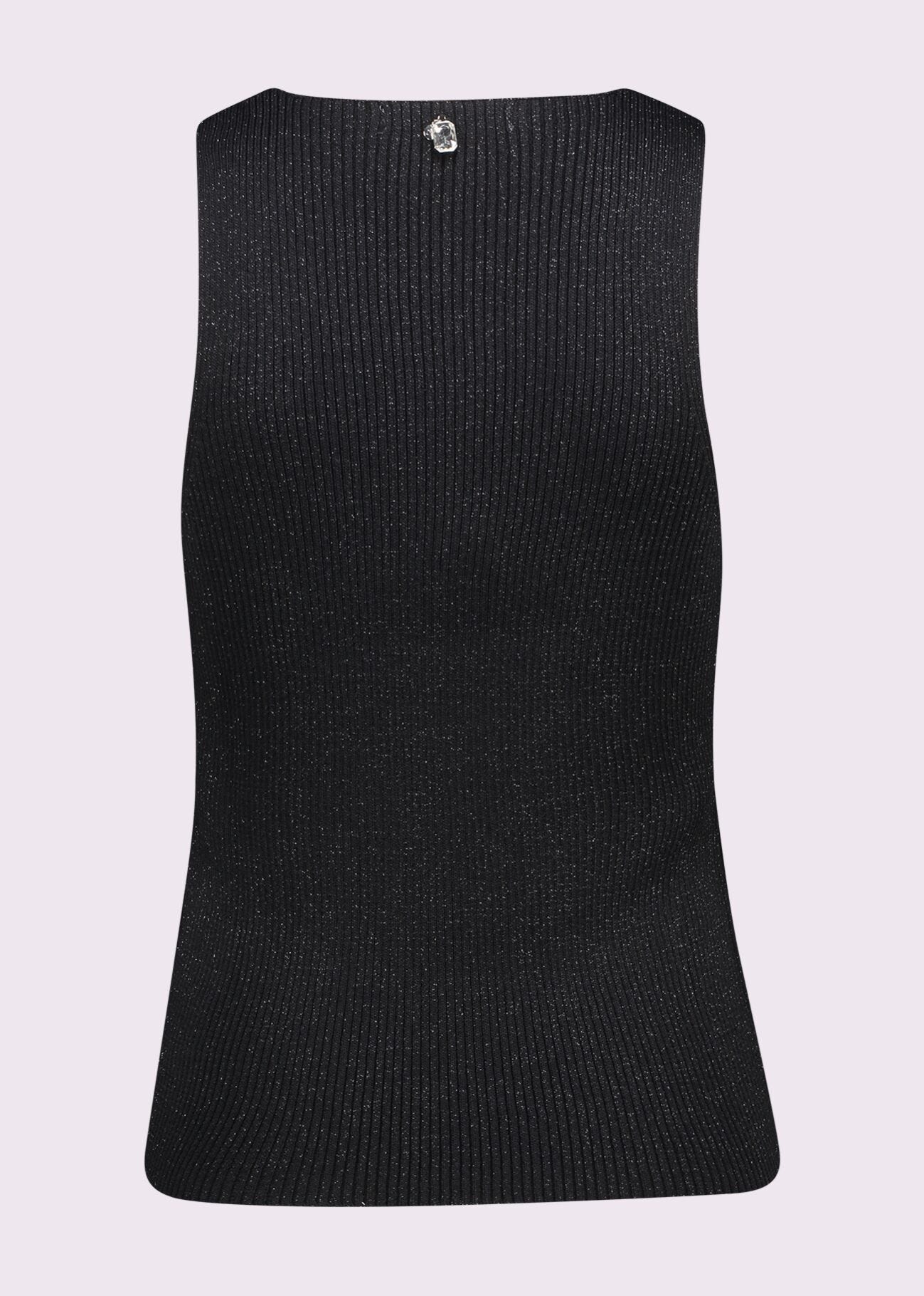Top nero in maglia lurex