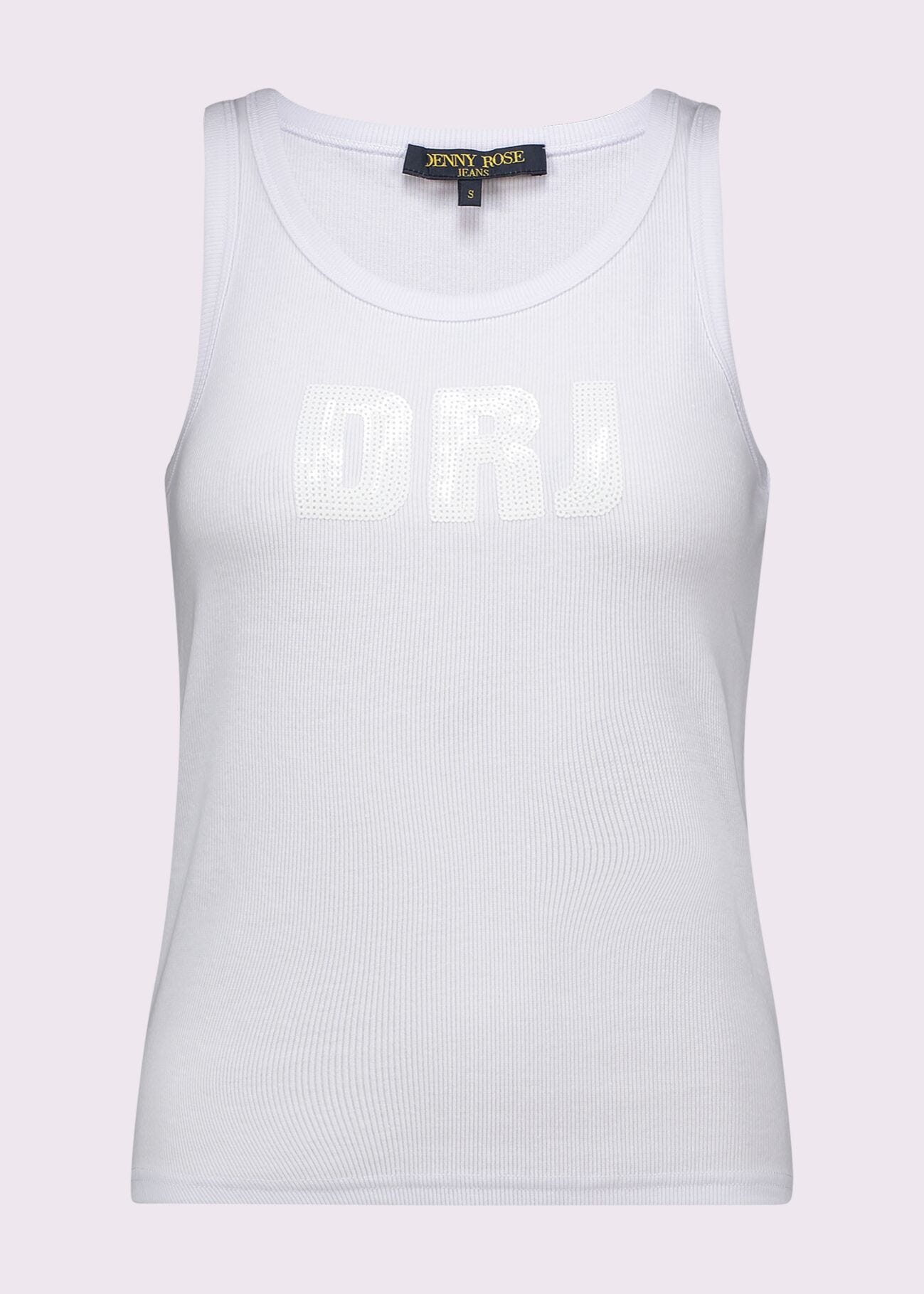 Top bianco in cotone con logo