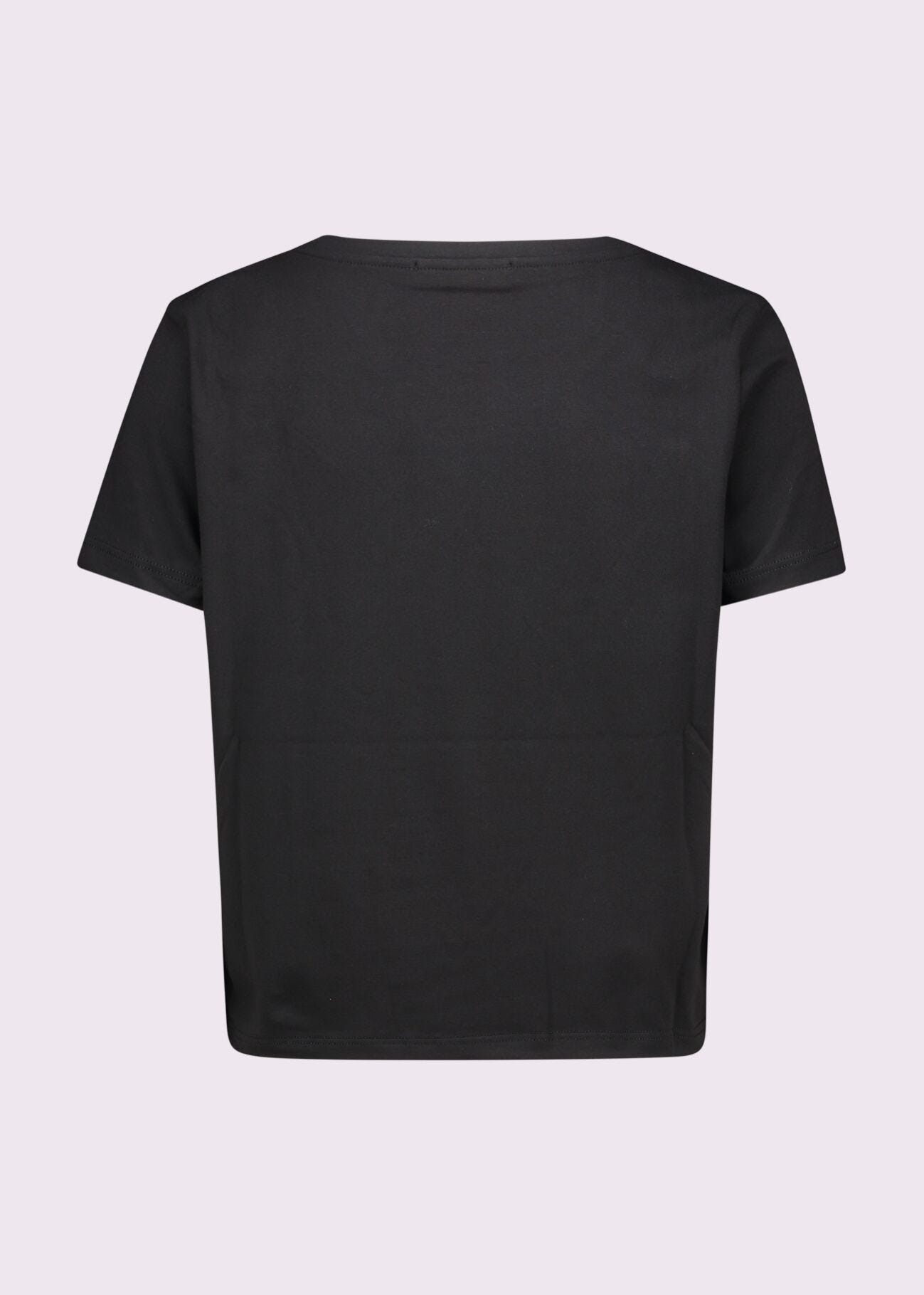 T-shirt corta nera in cotone