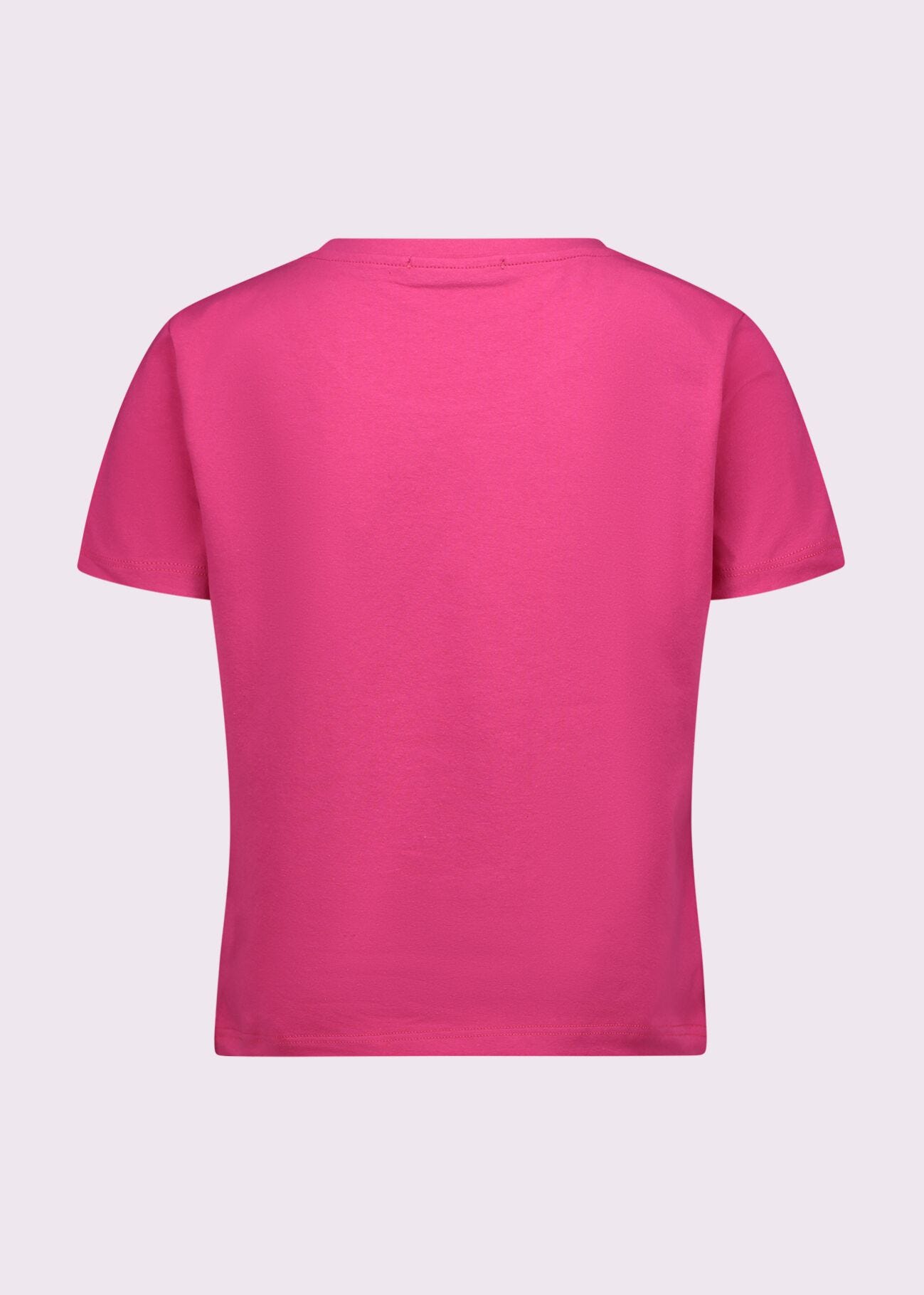 T-shirt corta fucsia in cotone