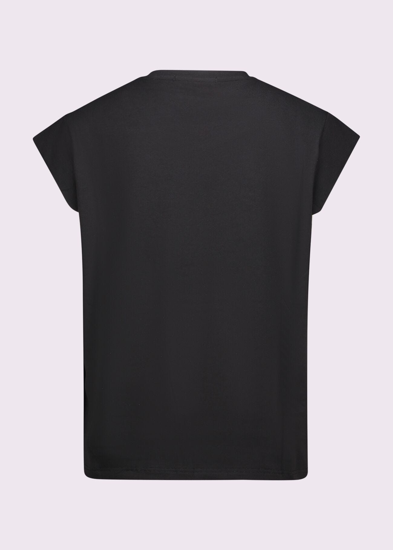 T-shirt nera in cotone con stampa