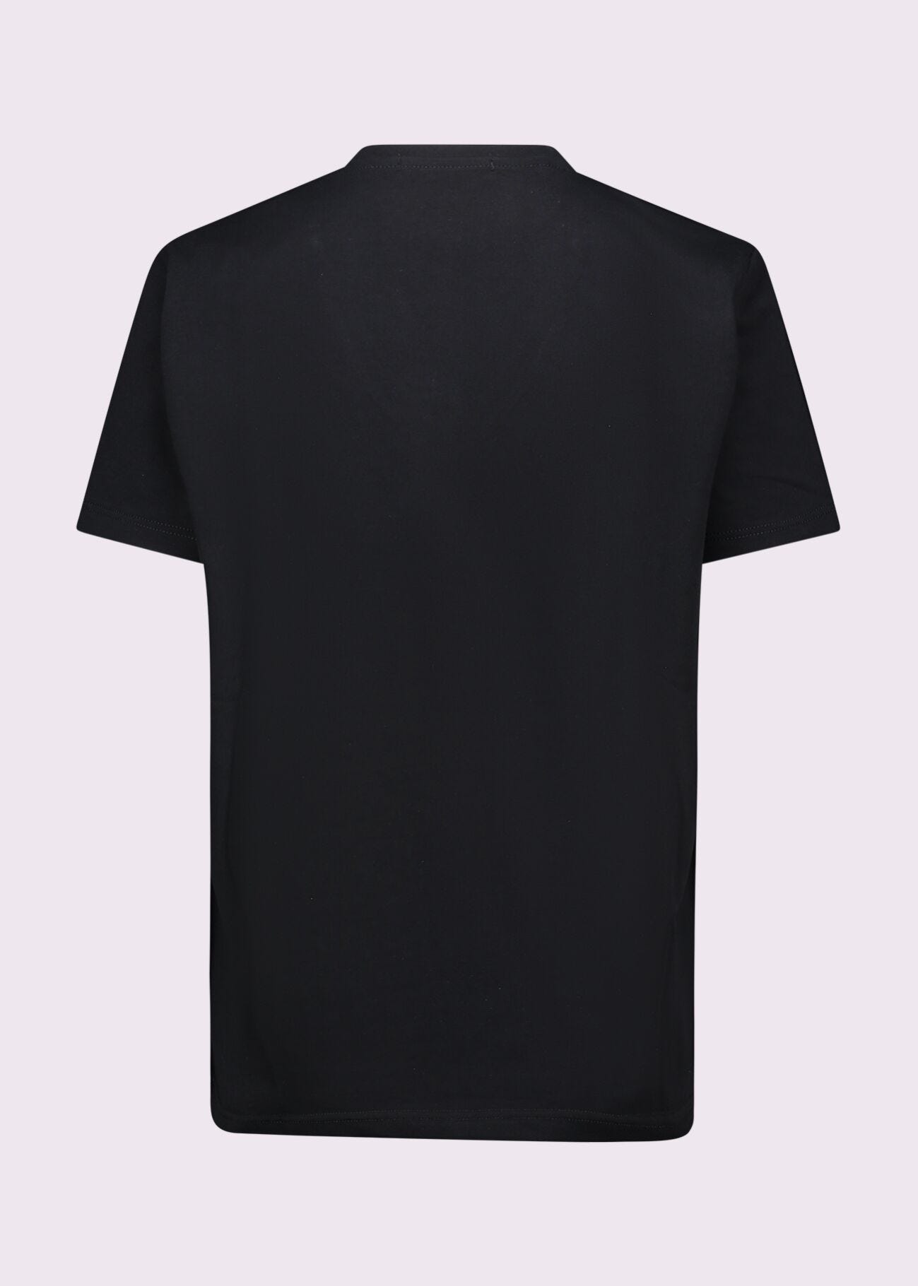 T-shirt nera in cotone con stampa