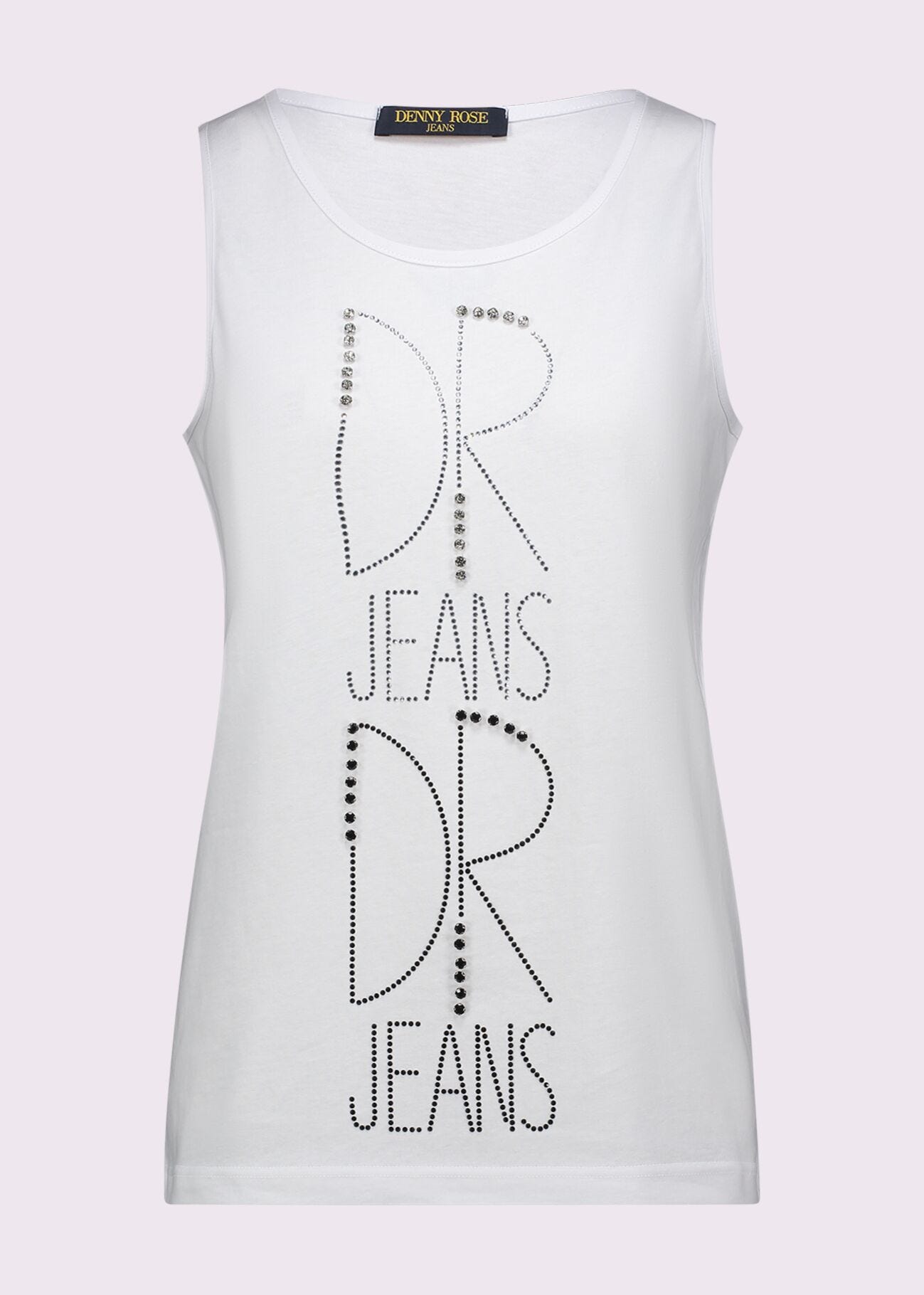 Top bianco in cotone con logo
