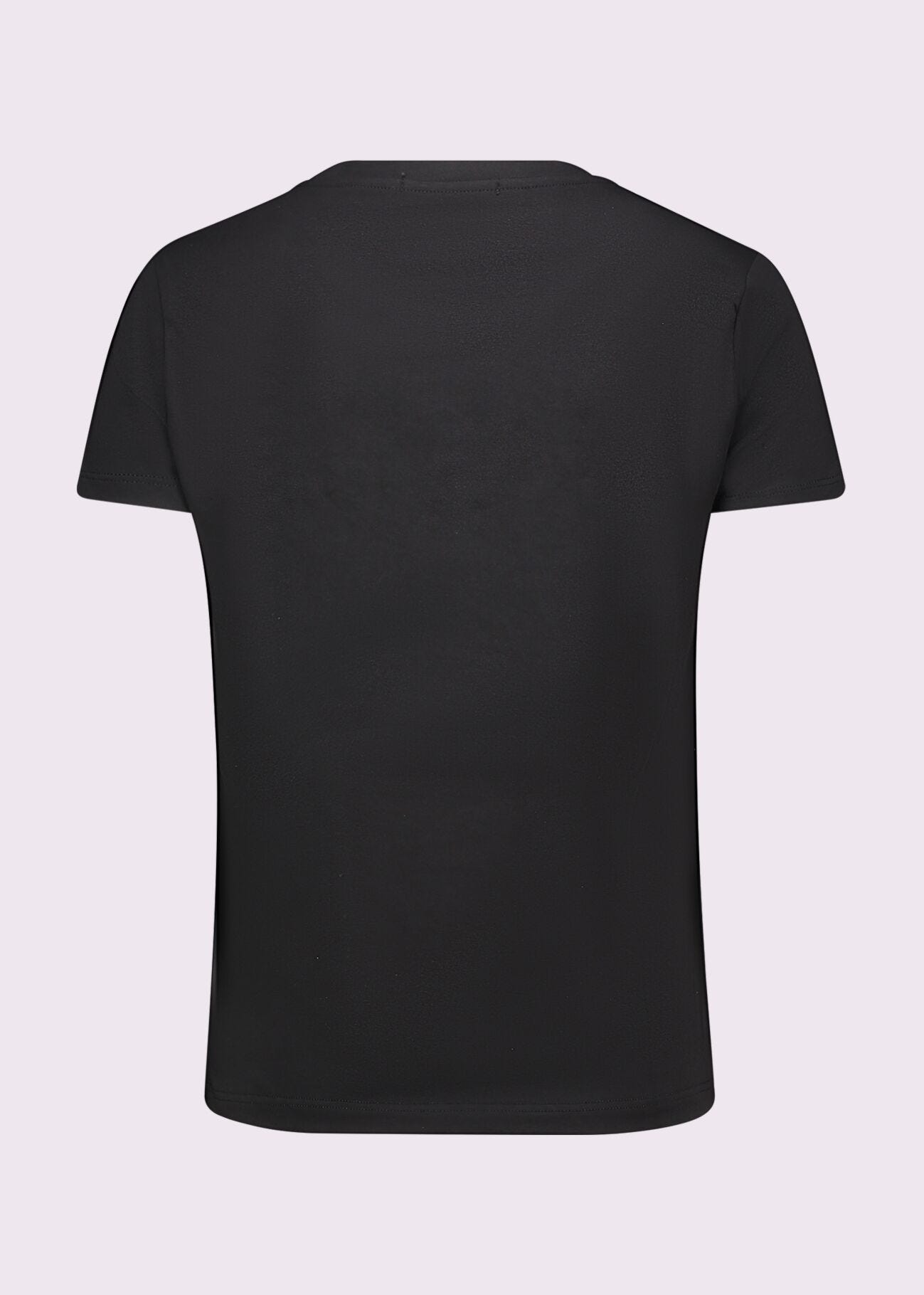 T-shirt nera in cotone con logo