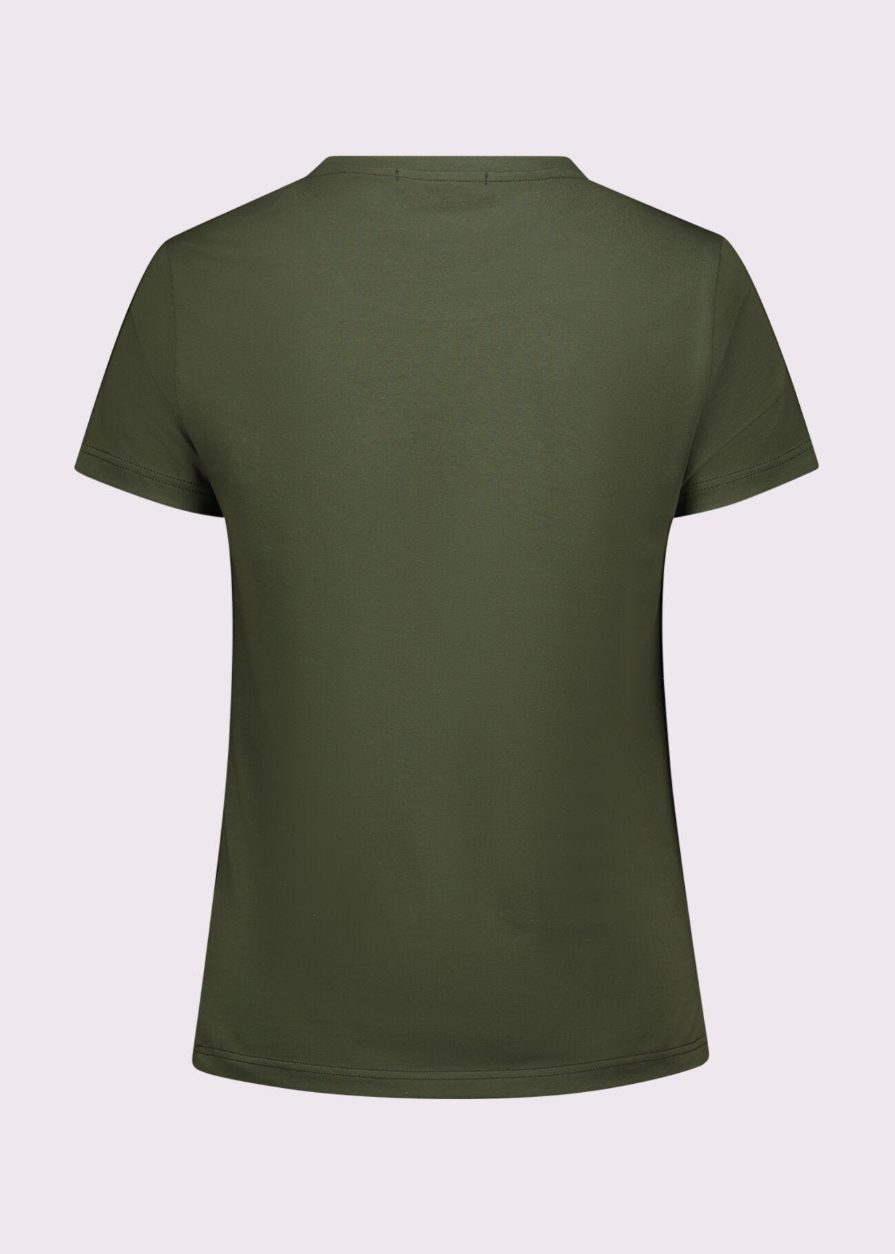 T-shirt verde in cotone con logo