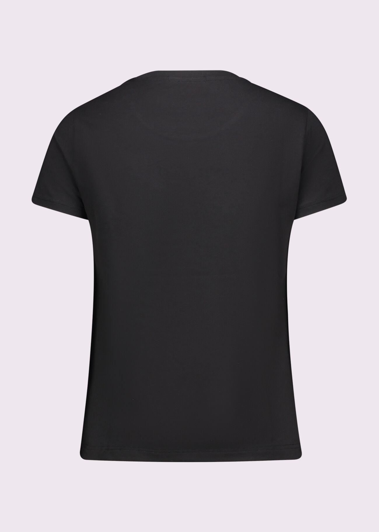 T-shirt nera in cotone con logo