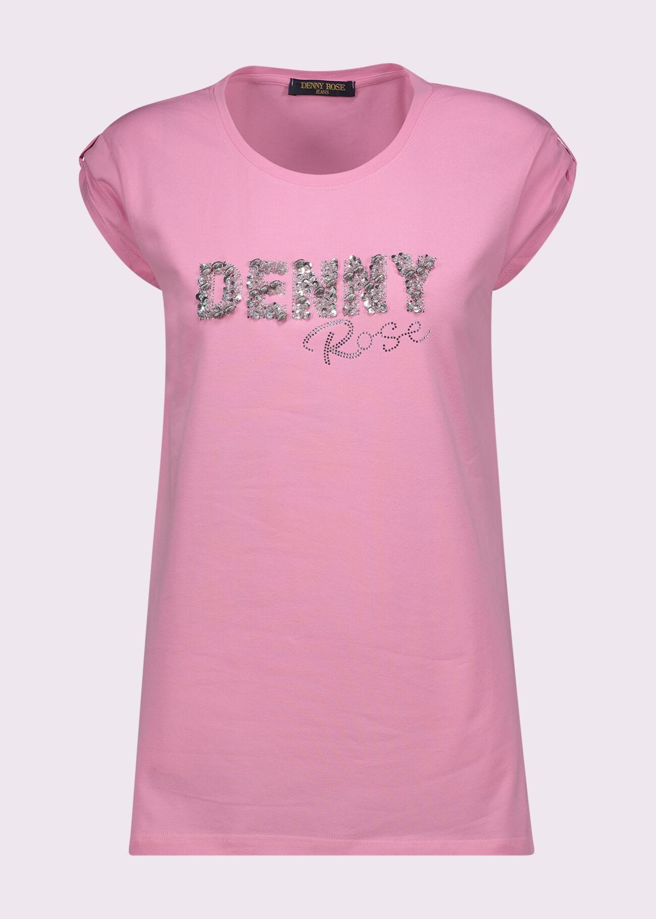 T-shirt rosa in cotone con logo