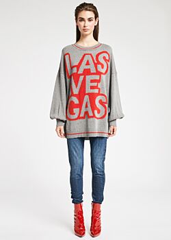 Grey-red Maxi maglia Denny Rose