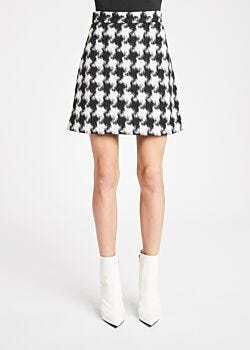Black-white Pied de poule mini skirt Denny Rose