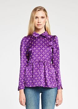Shadow Purple+old Go Polka dot satin blouse Denny Rose Jeans