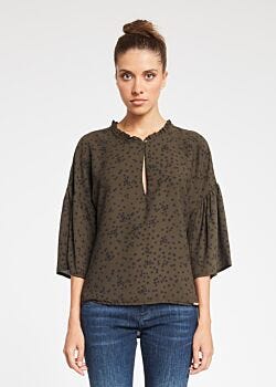 Olive Night+black Blusa in raso a stelle Denny Rose Jeans