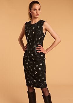 Black-egret Dress Multicolor Denny Rose